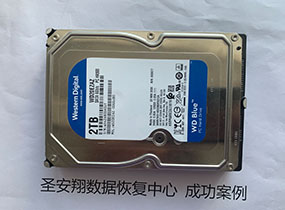 哈尔滨市呼兰客户西数2T硬盘不识别数据恢复成功